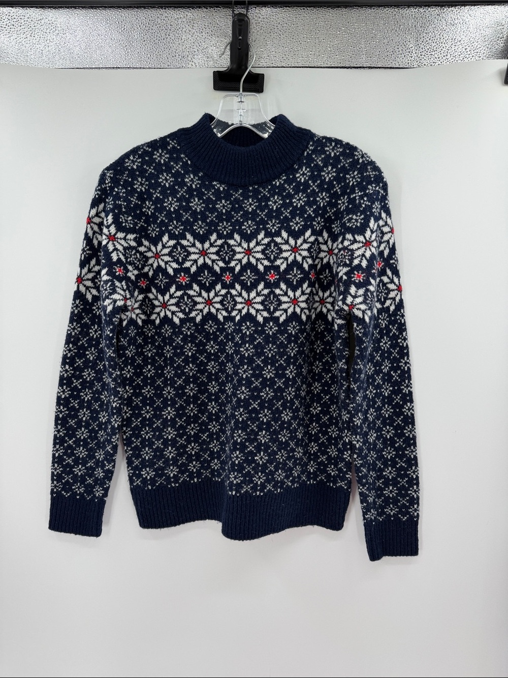 ASOS Cozy Winter Isle Knit Sweater - Navy/White/Red - 6